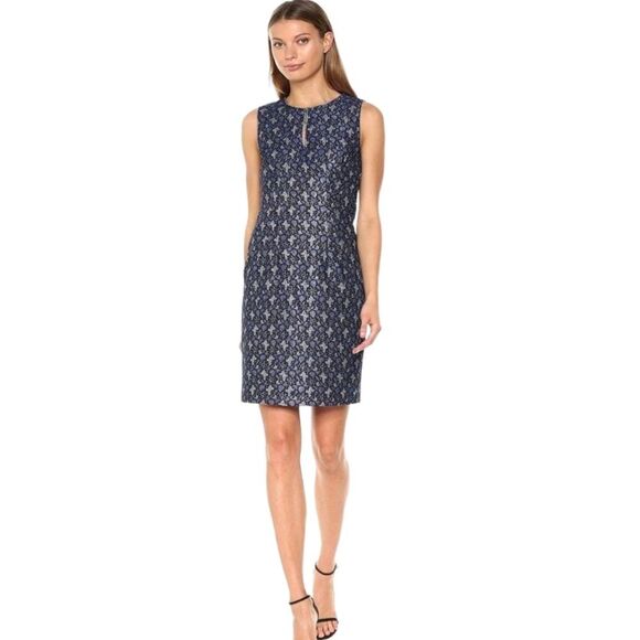 Tahari Dresses & Skirts - Tahari Women Dakota Dress in Navy and Silver Size 2